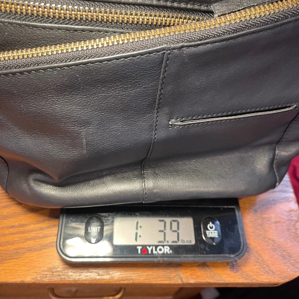 Great American Leatherworks Black Leather Crossbody Bag Boho Stripe Guitar Strap